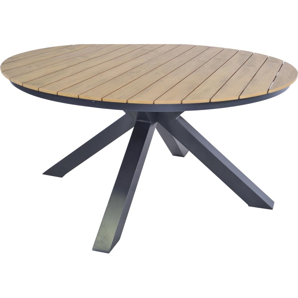 Lesli Living - Tuintafel Arezzo - Antraciet - Ø150x74cm