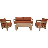 Lesli Living - Loungebank Mylo - Rood - 185x72,5x66cm