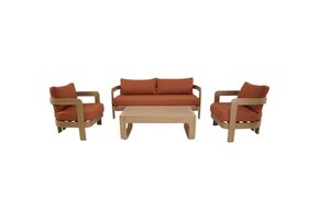 Lesli Living - Loungebank Mylo - Rood - 185x72,5x66cm