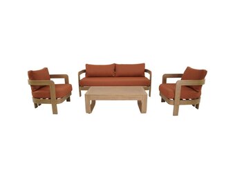 Lesli Living - Loungebank Mylo - Rood - 185x72,5x66cm