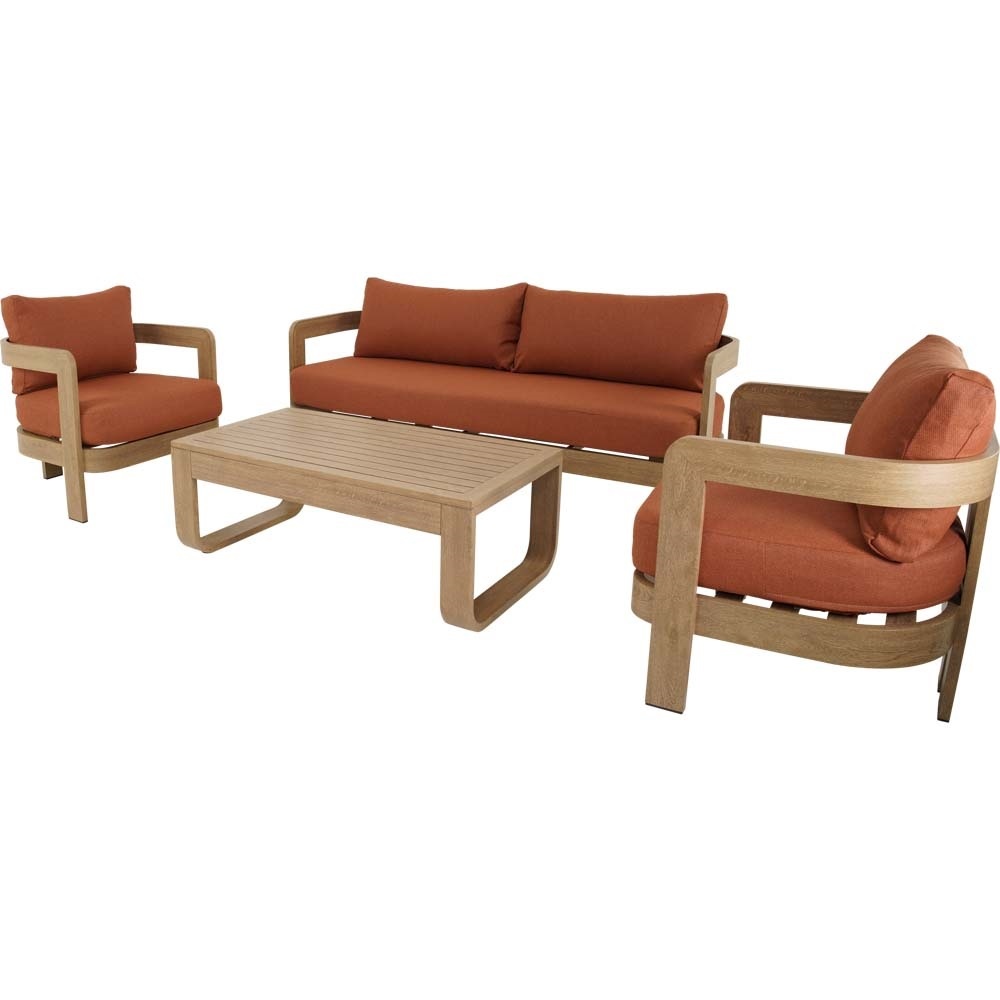 Lesli Living - Loungebank Mylo - Rood - 185x72,5x66cm