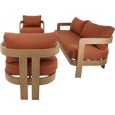 Lesli Living - Loungebank Mylo - Rood - 185x72,5x66cm