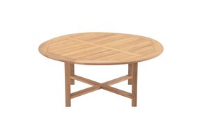 Lesli Living - Tuintafel teak - Zwart - Ø180x75cm
