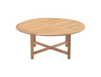 Lesli Living - Tuintafel teak - Zwart - Ø180x75cm