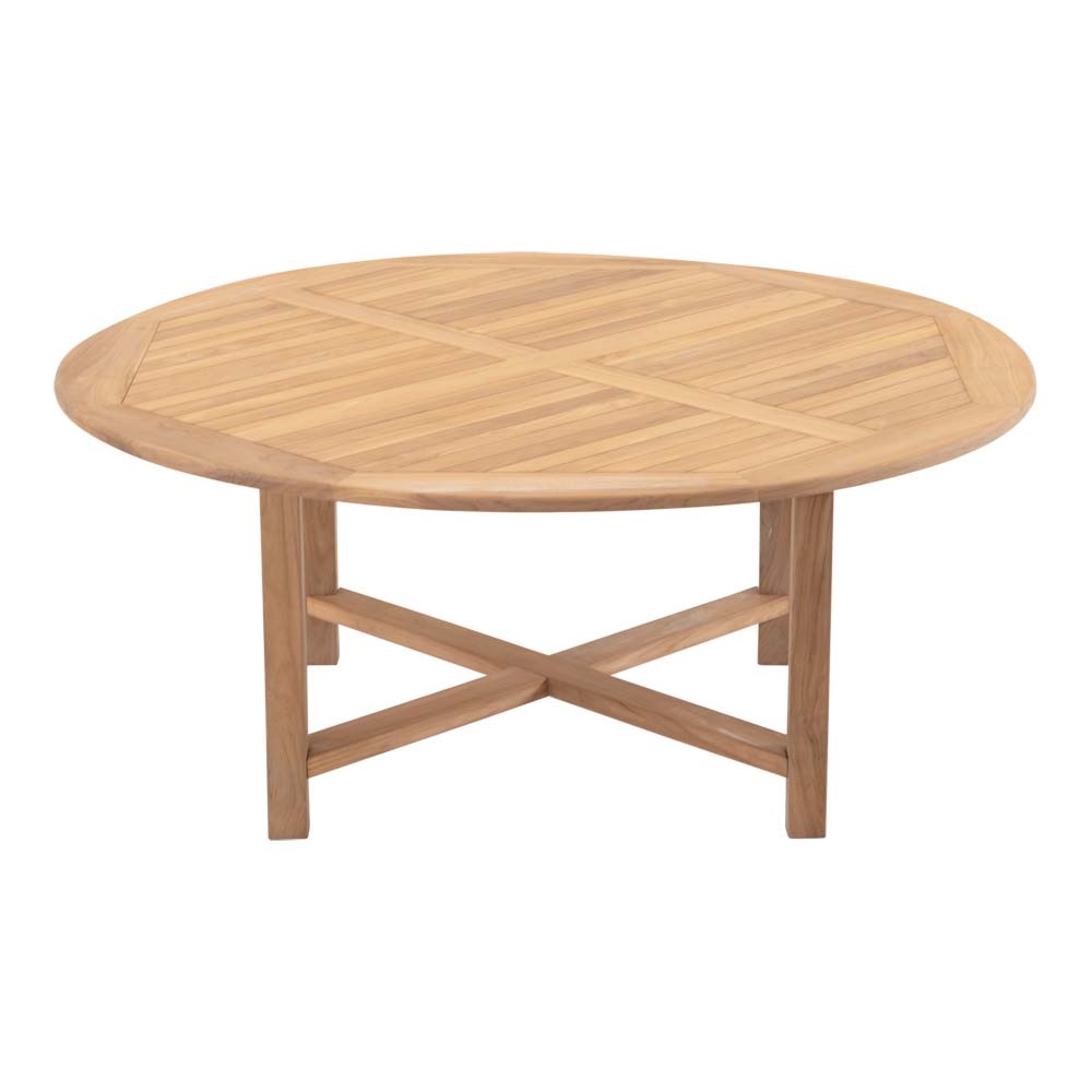 Lesli Living - Tuintafel teak - Zwart - Ø180x75cm