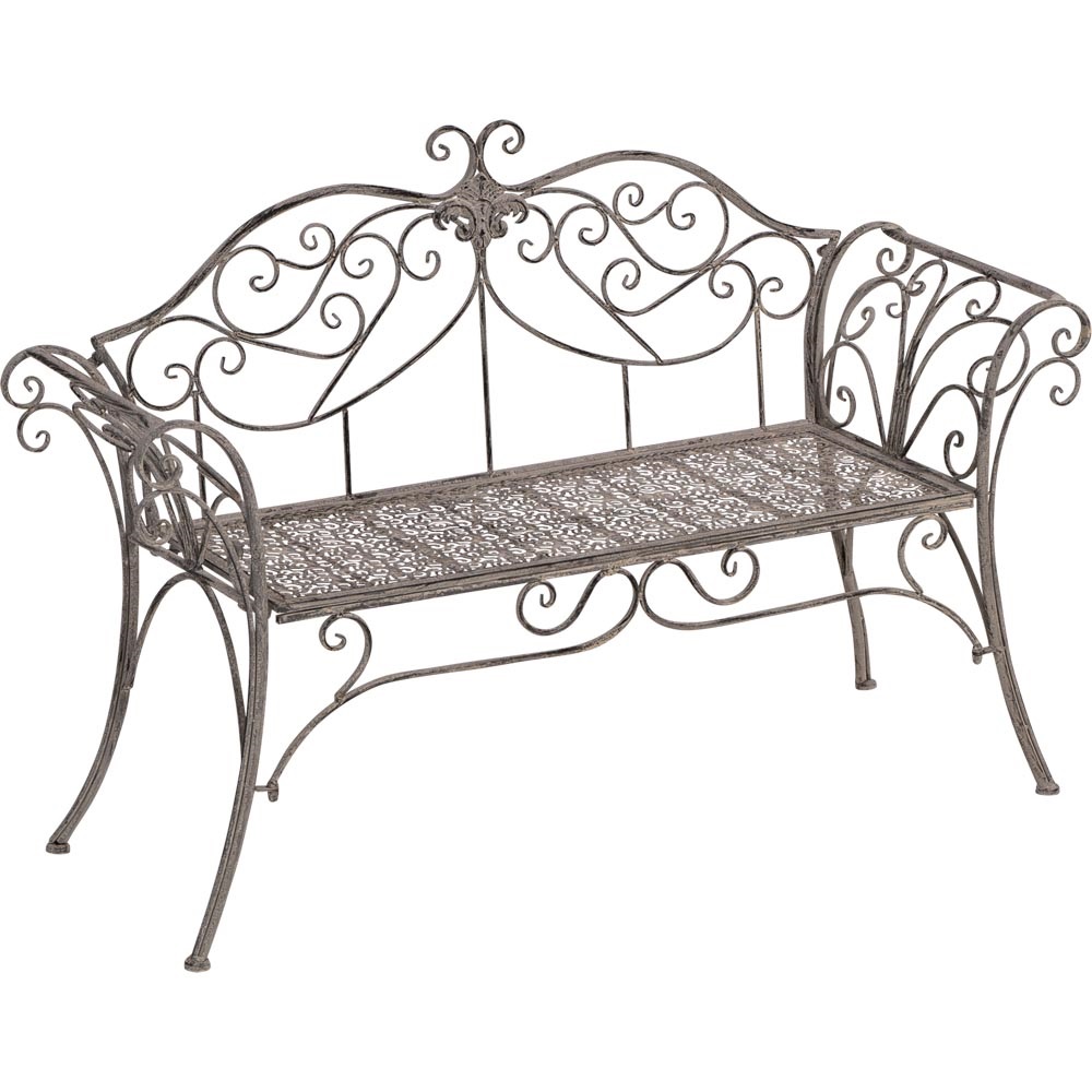 Lesli Living - Loveseat Viva la Vida - Grijs - 133x47x90cm