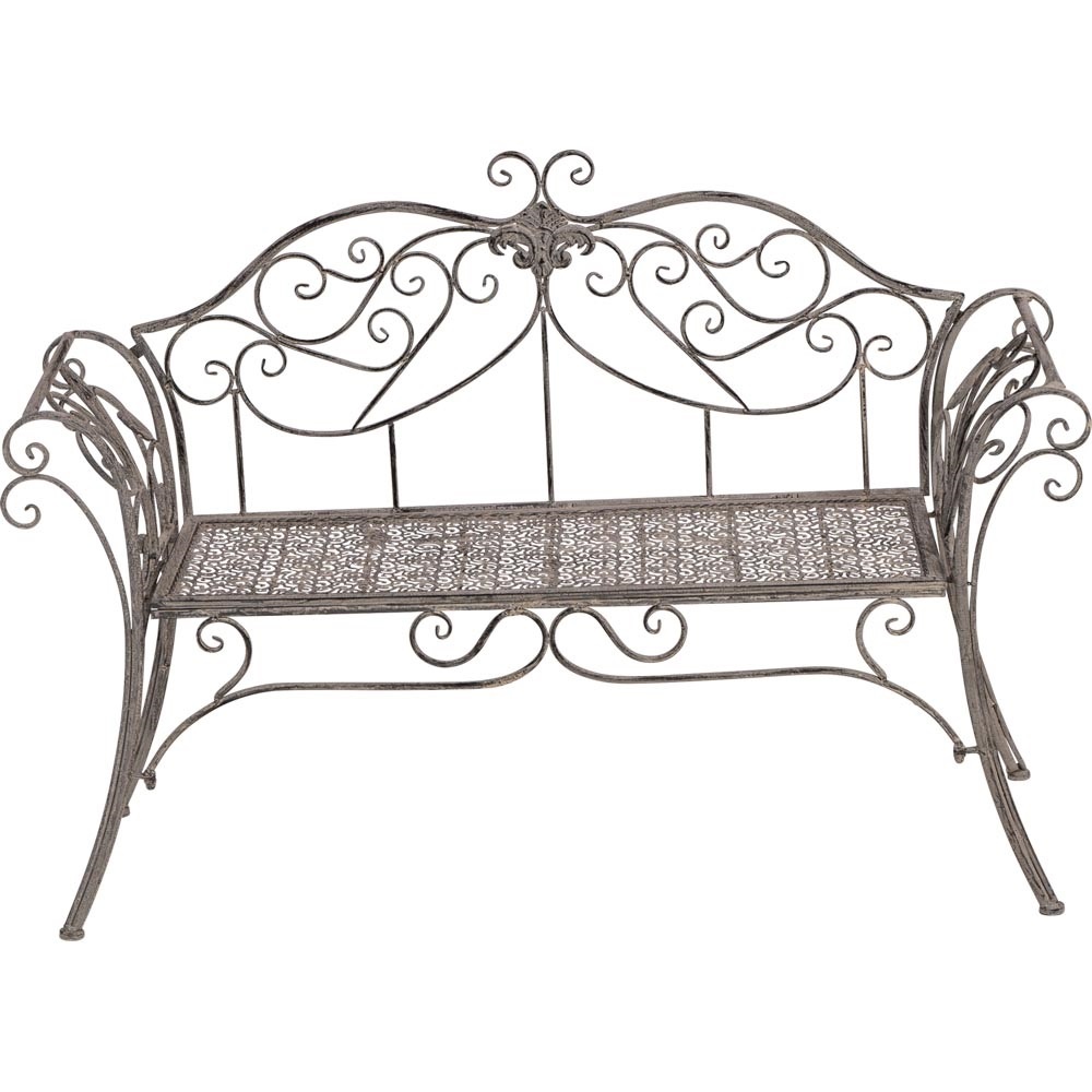 Lesli Living - Loveseat Viva la Vida - Grijs - 133x47x90cm