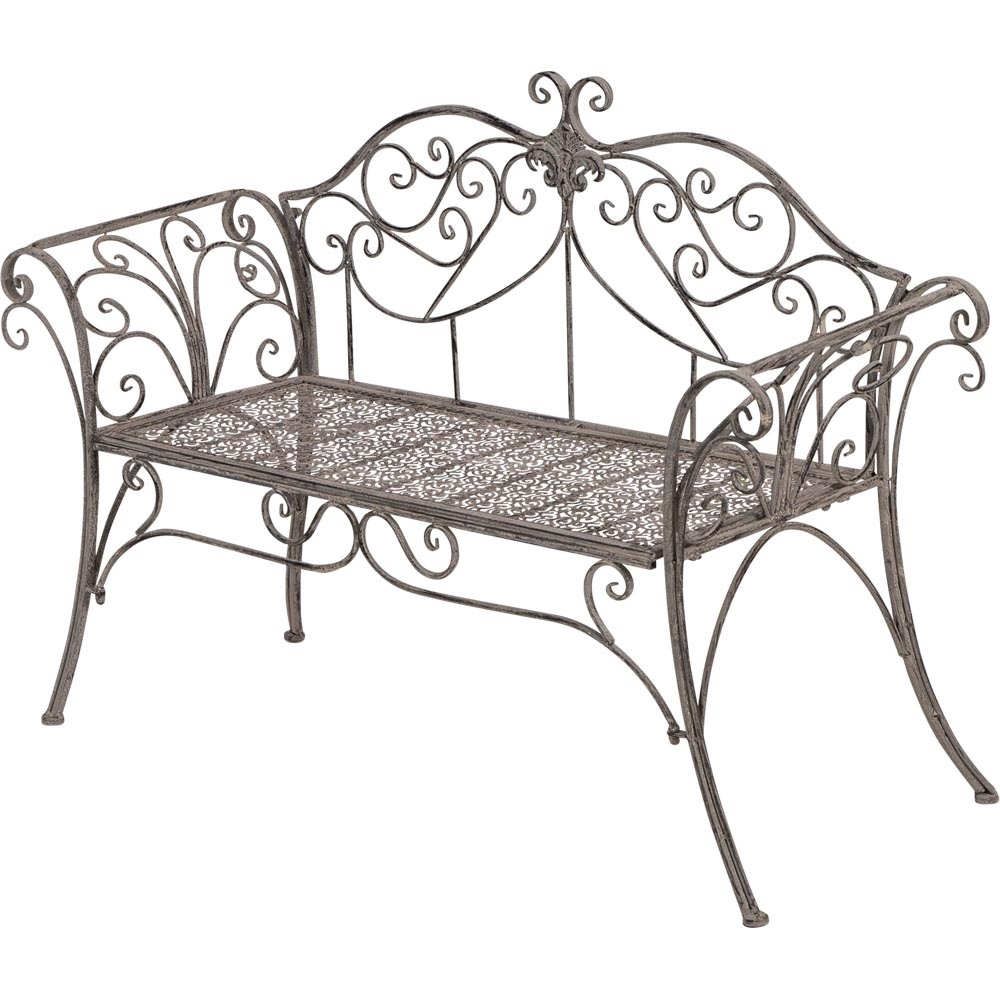 Lesli Living - Loveseat Viva la Vida - Grijs - 133x47x90cm