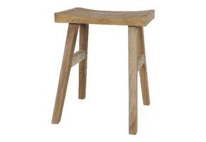 Lesli Living - Krukje teak - Zwart - 40x30x50cm