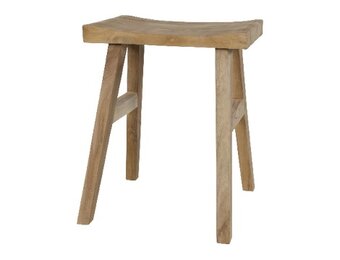 Lesli Living - Krukje teak - Zwart - 40x30x50cm