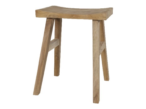 Lesli Living - Krukje teak - Zwart - 40x30x50cm