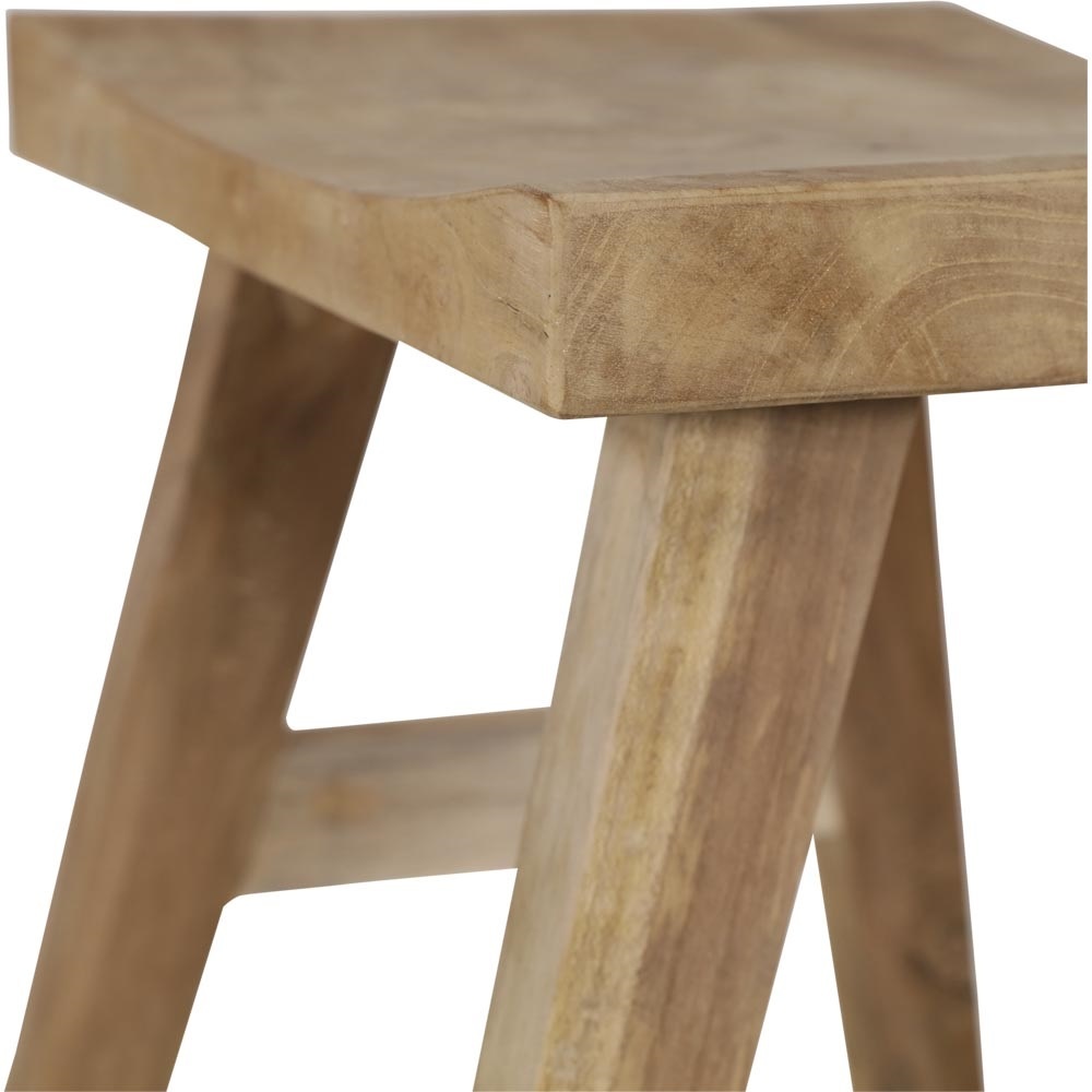 Lesli Living - Krukje teak - Zwart - 40x30x50cm