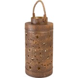 Lesli Living - Lantaarn Wave - Zwart - Ø42x20cm