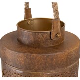 Lesli Living - Lantaarn Wave - Zwart - Ø42x20cm