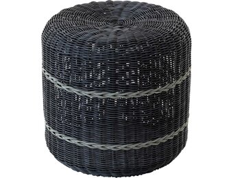 Lesli Living - Poef Saigon - Zwart - Ø41x40cm