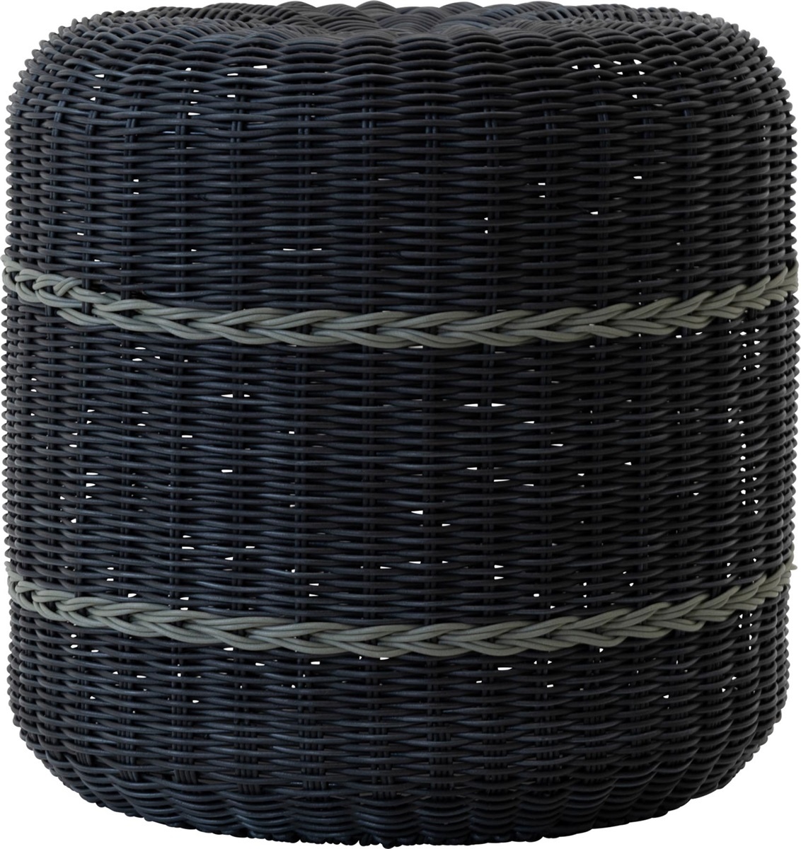 Lesli Living - Poef Saigon - Zwart - Ø41x40cm