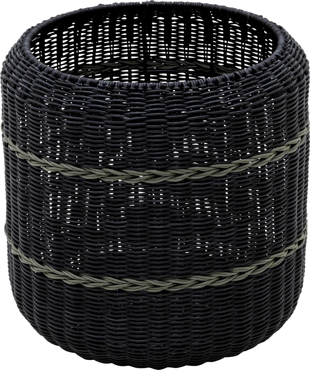 Lesli Living - Poef Saigon - Zwart - Ø41x40cm