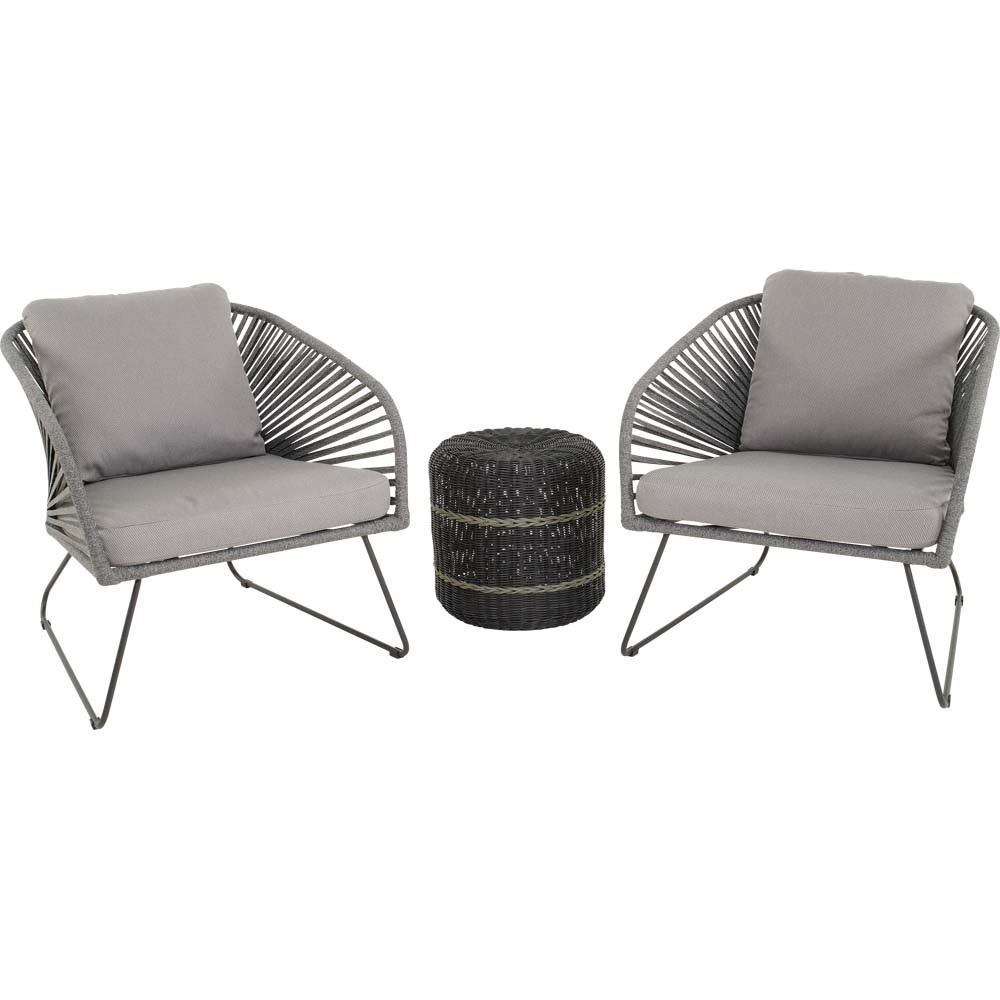 Lesli Living - Poef Saigon - Zwart - Ø41x40cm