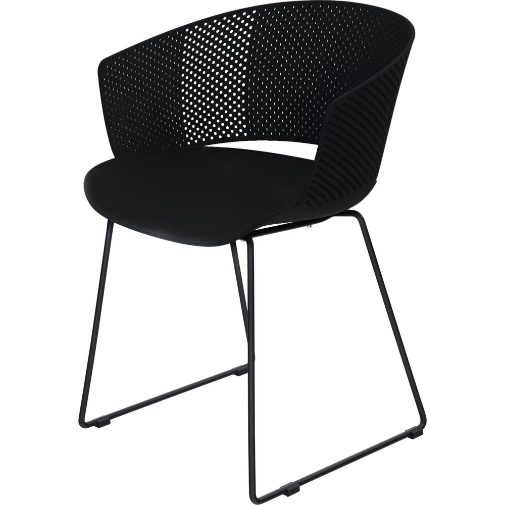 Lesli Living - Bistrostoel Orly - Zwart - 58,5x45,5∕53x79cm - Set van 4