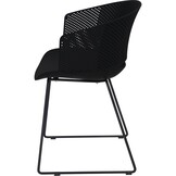 Lesli Living - Bistrostoel Orly - Zwart - 58,5x45,5∕53x79cm - Set van 4