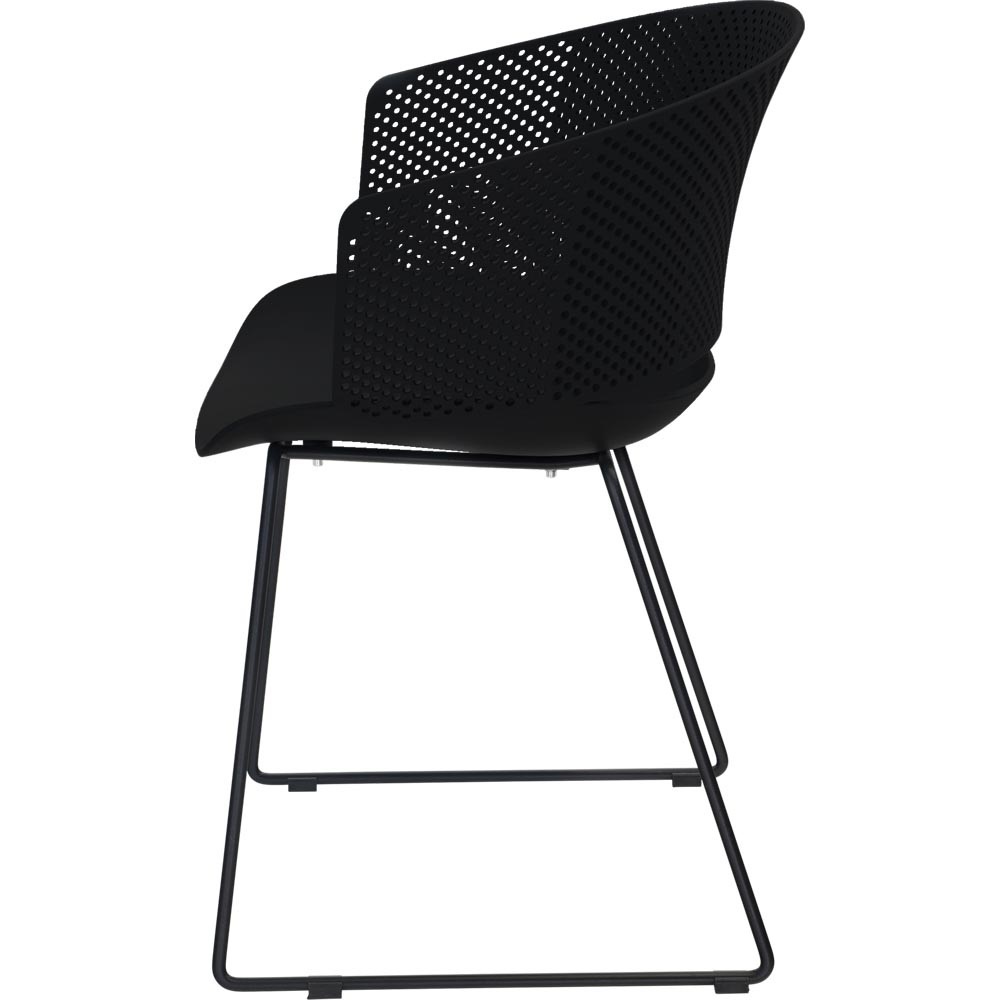 Lesli Living - Bistrostoel Orly - Zwart - 58,5x45,5∕53x79cm - Set van 4