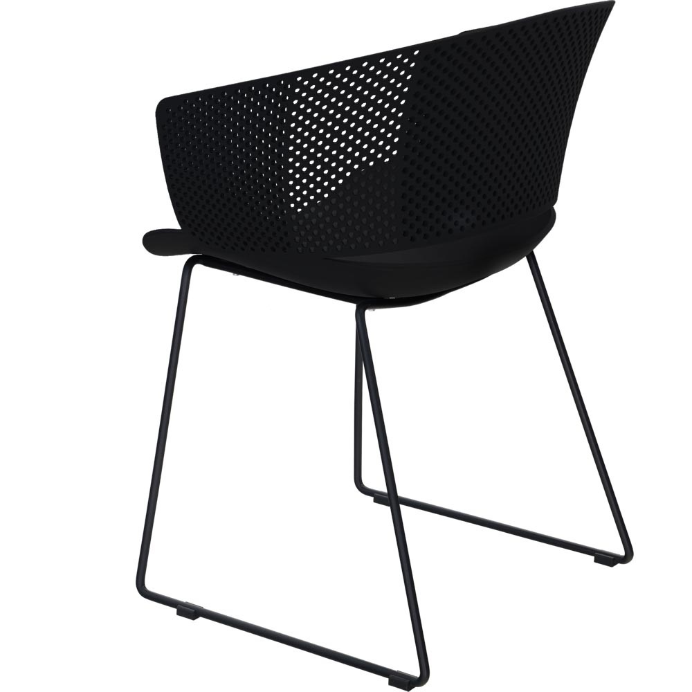 Lesli Living - Bistrostoel Orly - Zwart - 58,5x45,5∕53x79cm - Set van 4