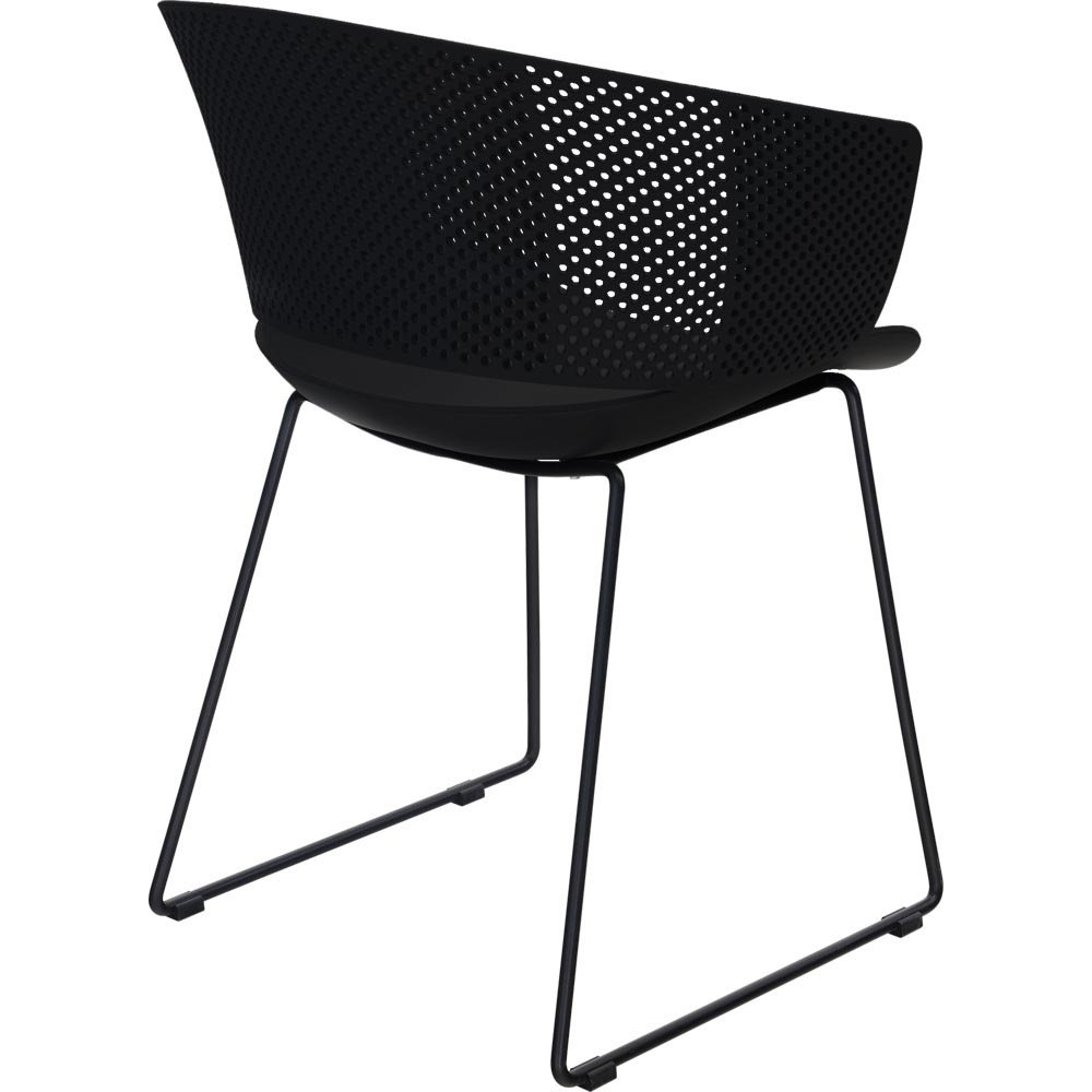 Lesli Living - Bistrostoel Orly - Zwart - 58,5x45,5∕53x79cm - Set van 4