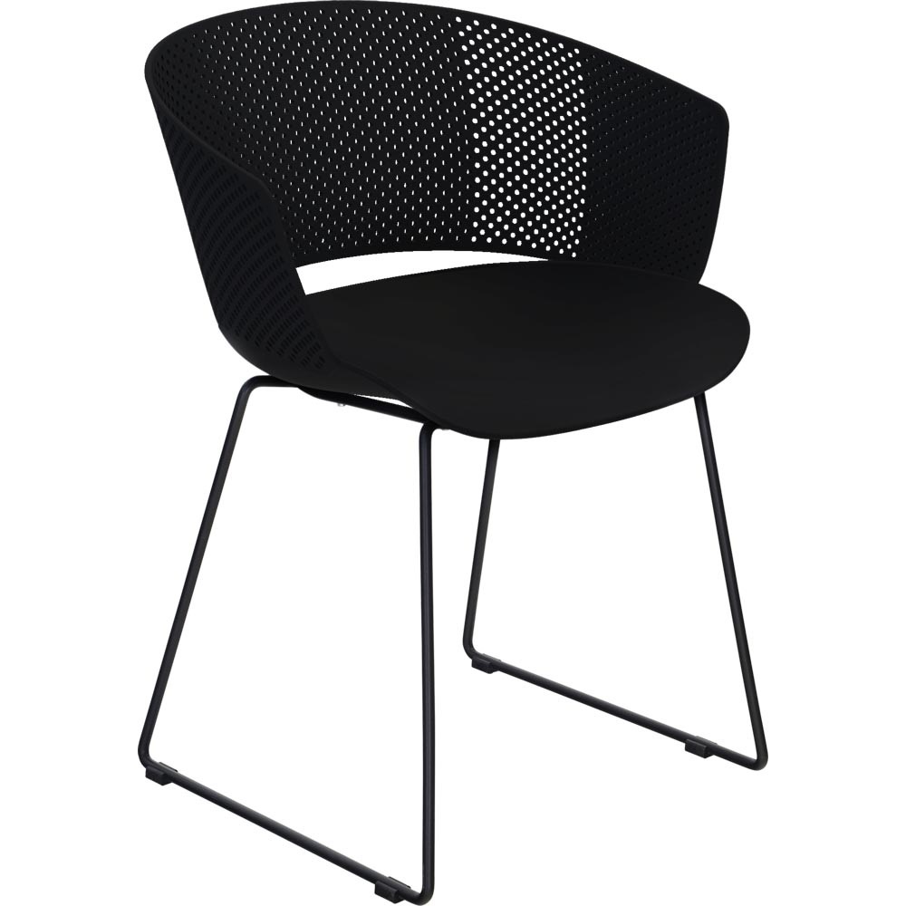 Lesli Living - Bistrostoel Orly - Zwart - 58,5x45,5∕53x79cm - Set van 4