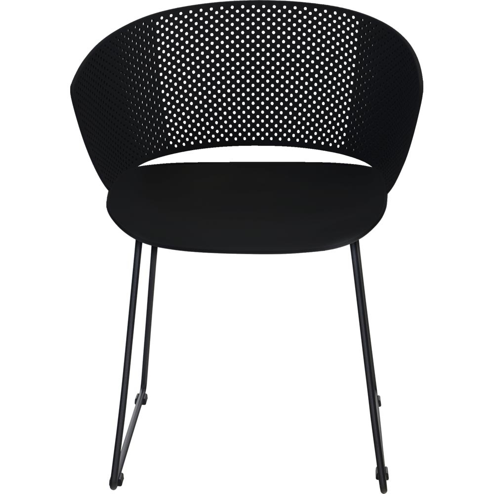 Lesli Living - Bistrostoel Orly - Zwart - 58,5x45,5∕53x79cm - Set van 4