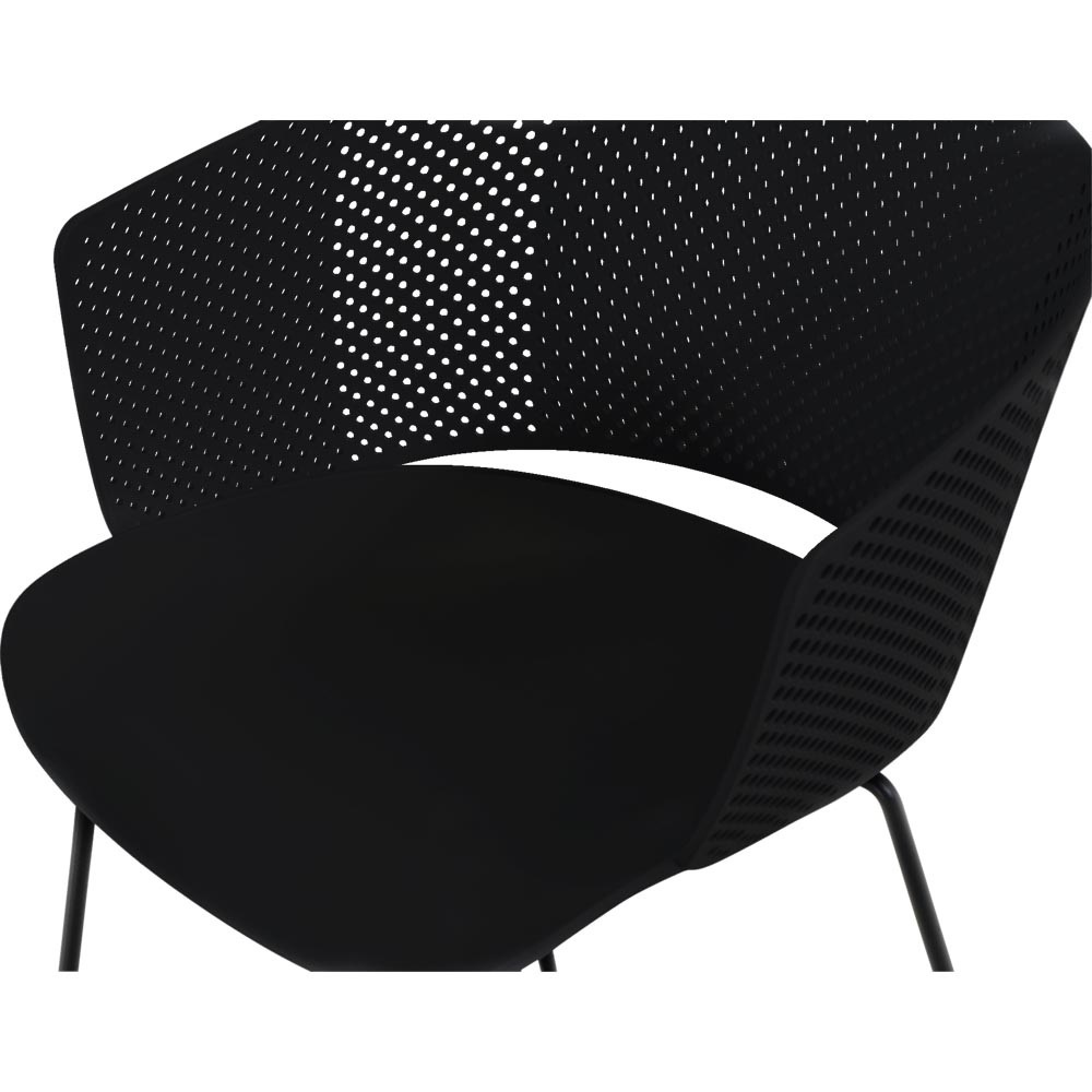 Lesli Living - Bistrostoel Orly - Zwart - 58,5x45,5∕53x79cm - Set van 4
