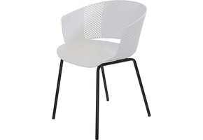 Lesli Living - Bistrostoel Lille - Wit - 56x45∕55x79cm - Set van 4