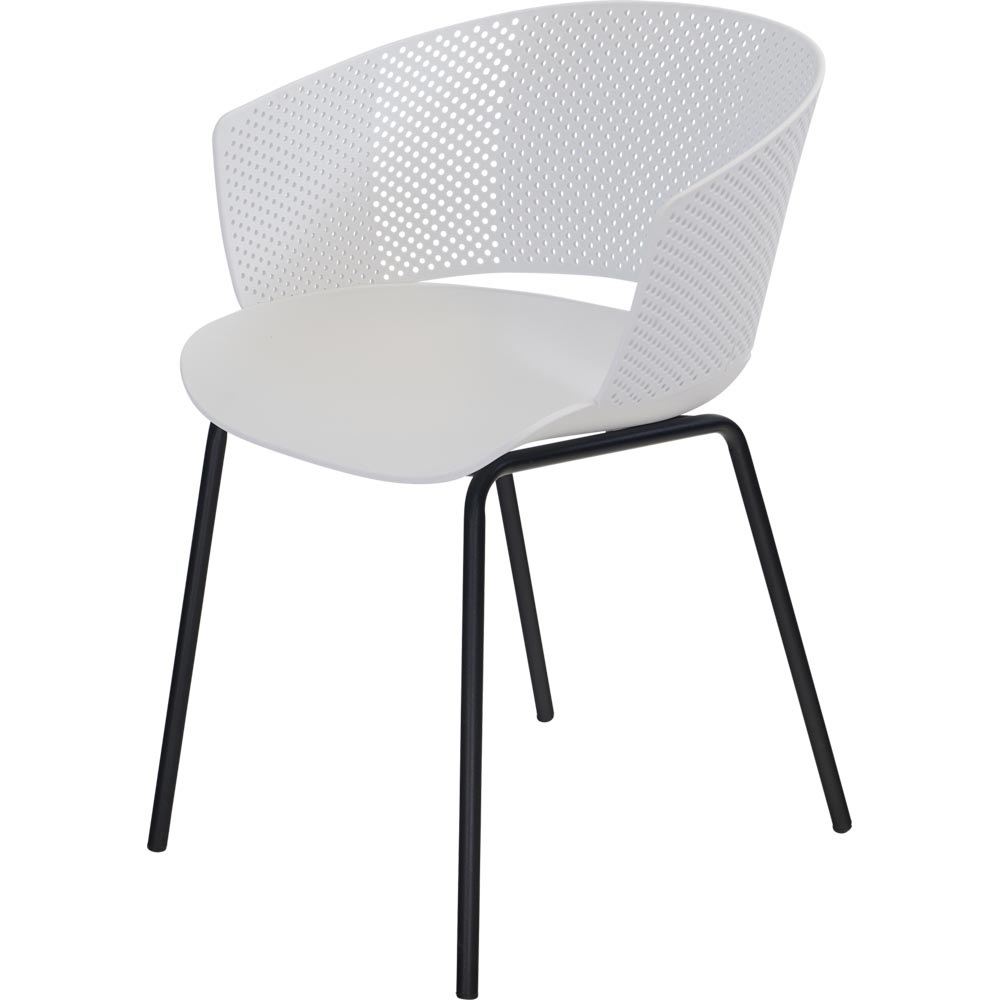 Lesli Living - Bistrostoel Lille - Wit - 56x45∕55x79cm - Set van 4