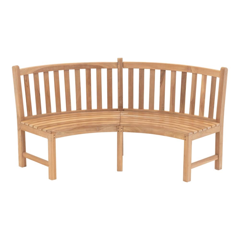 Lesli Living - Loveseat teak - Zwart - 200x53x92cm