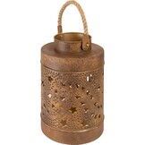 Lesli Living - Lantaarn Wave - Zwart - Ø32x20cm