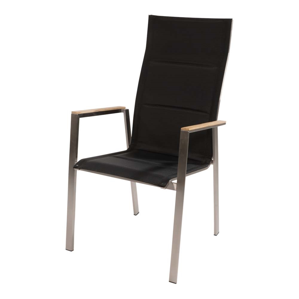 Lesli Living - Bistrostoel hoge - Zwart - 59x66x109cm - Set van 4