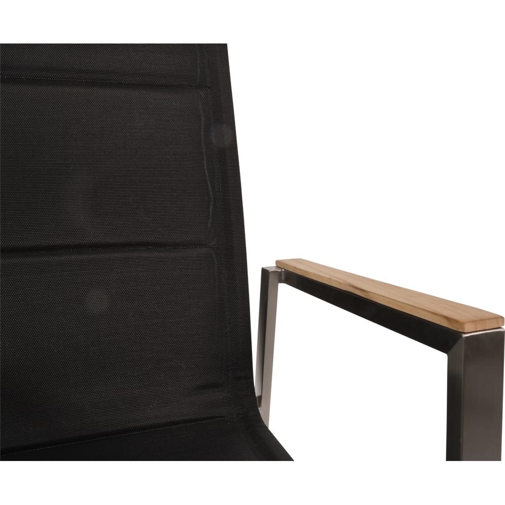 Lesli Living - Bistrostoel hoge - Zwart - 59x66x109cm - Set van 4