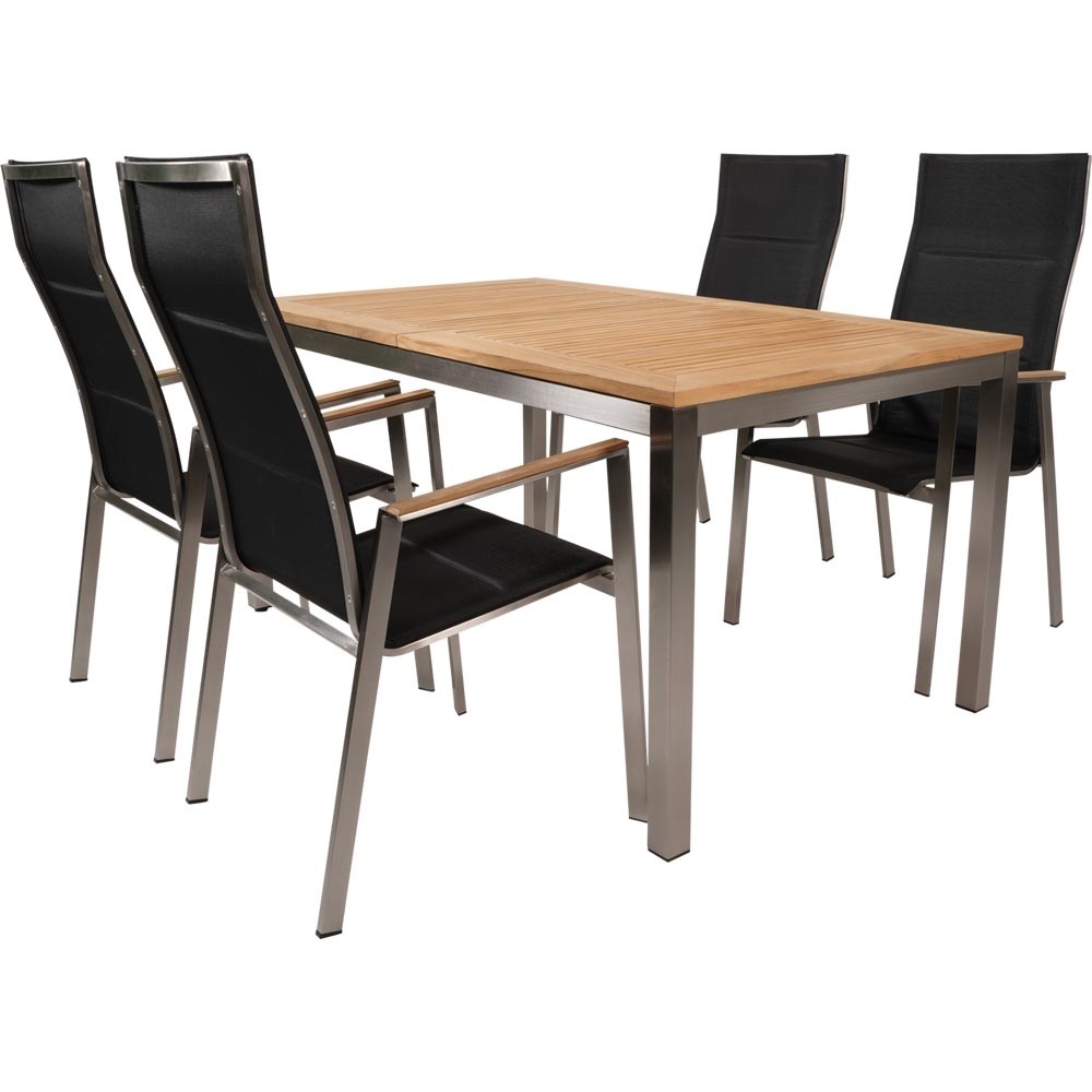 Lesli Living - Bistrostoel hoge - Zwart - 59x66x109cm - Set van 4