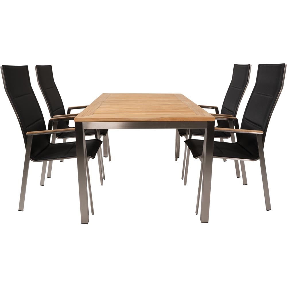Lesli Living - Bistrostoel hoge - Zwart - 59x66x109cm - Set van 4
