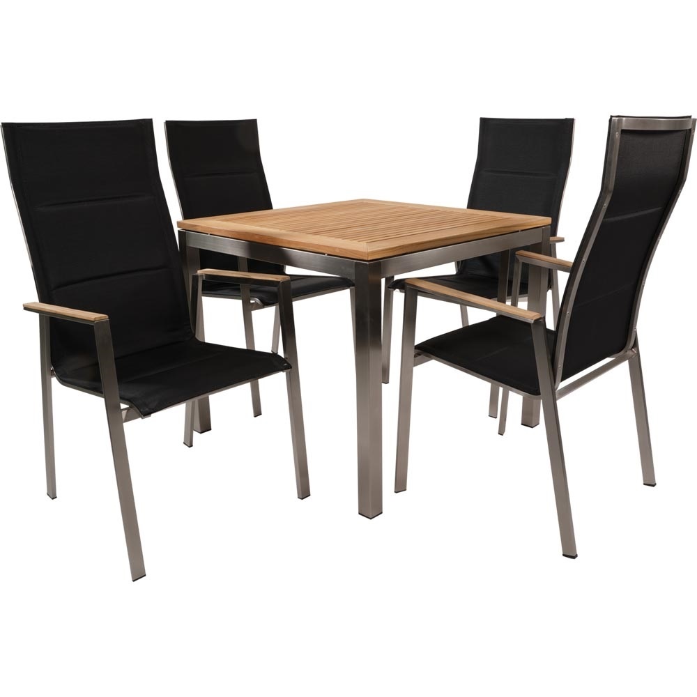 Lesli Living - Bistrostoel hoge - Zwart - 59x66x109cm - Set van 4