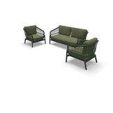 Lesli Living - Loungebank Zavi - Groen - 163,5x83x72,5cm