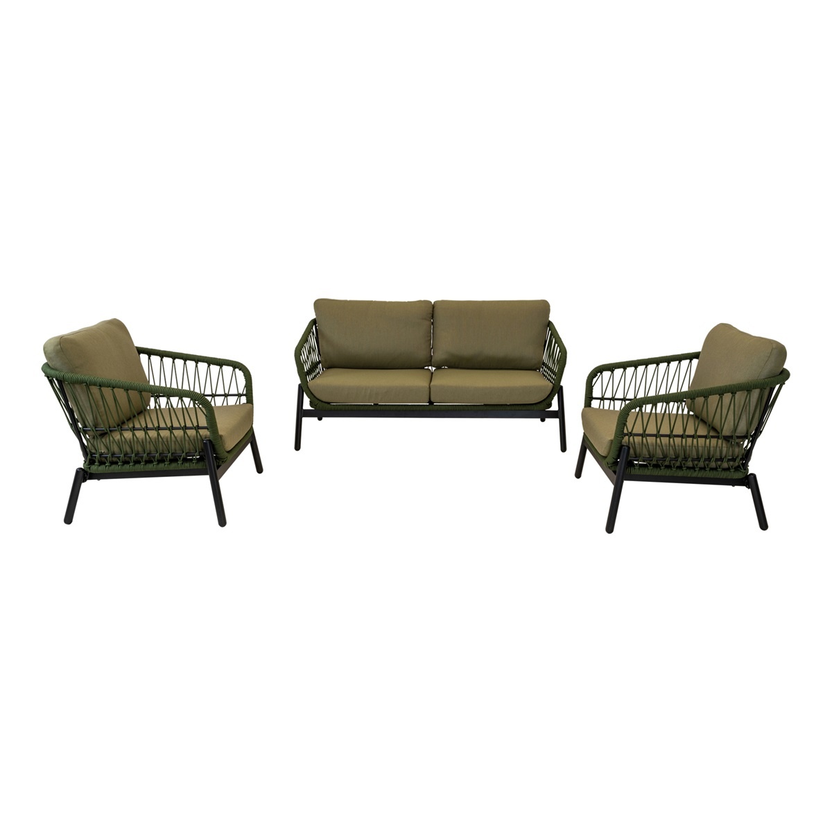 Lesli Living - Loungebank Zavi - Groen - 163,5x83x72,5cm