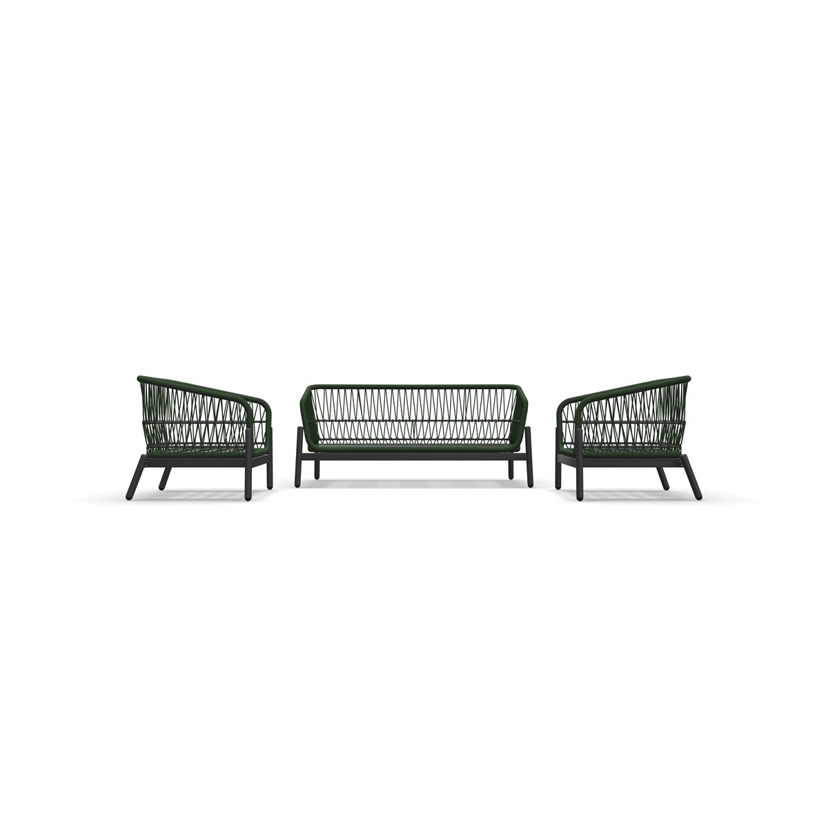 Lesli Living - Loungebank Zavi - Groen - 163,5x83x72,5cm