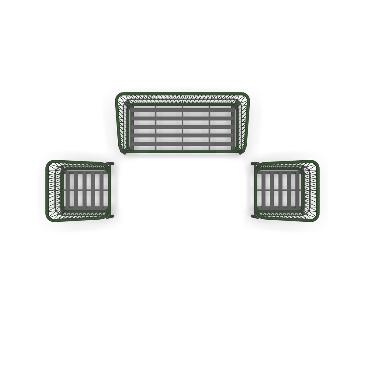 Lesli Living - Loungebank Zavi - Groen - 163,5x83x72,5cm