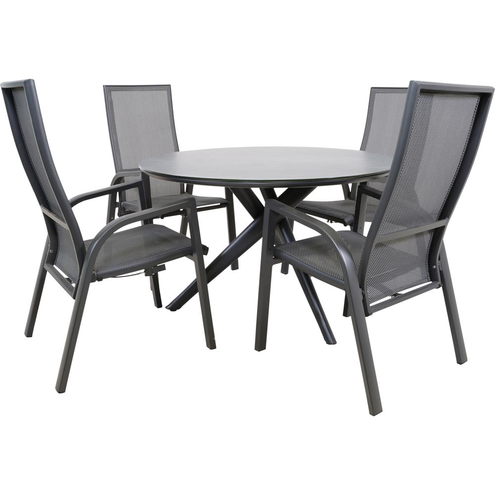 Lesli Living - Tuintafel Crest - Zwart - Ø120x73cm