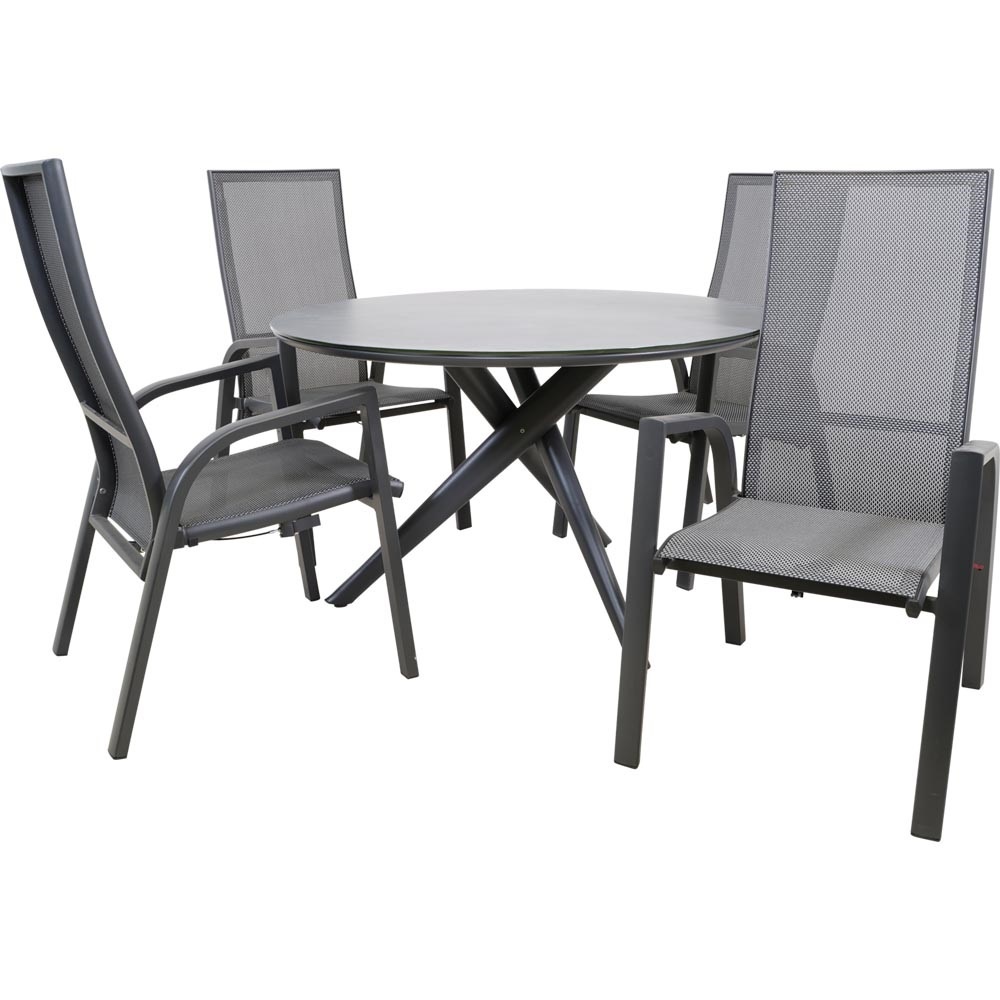 Lesli Living - Tuintafel Crest - Zwart - Ø120x73cm