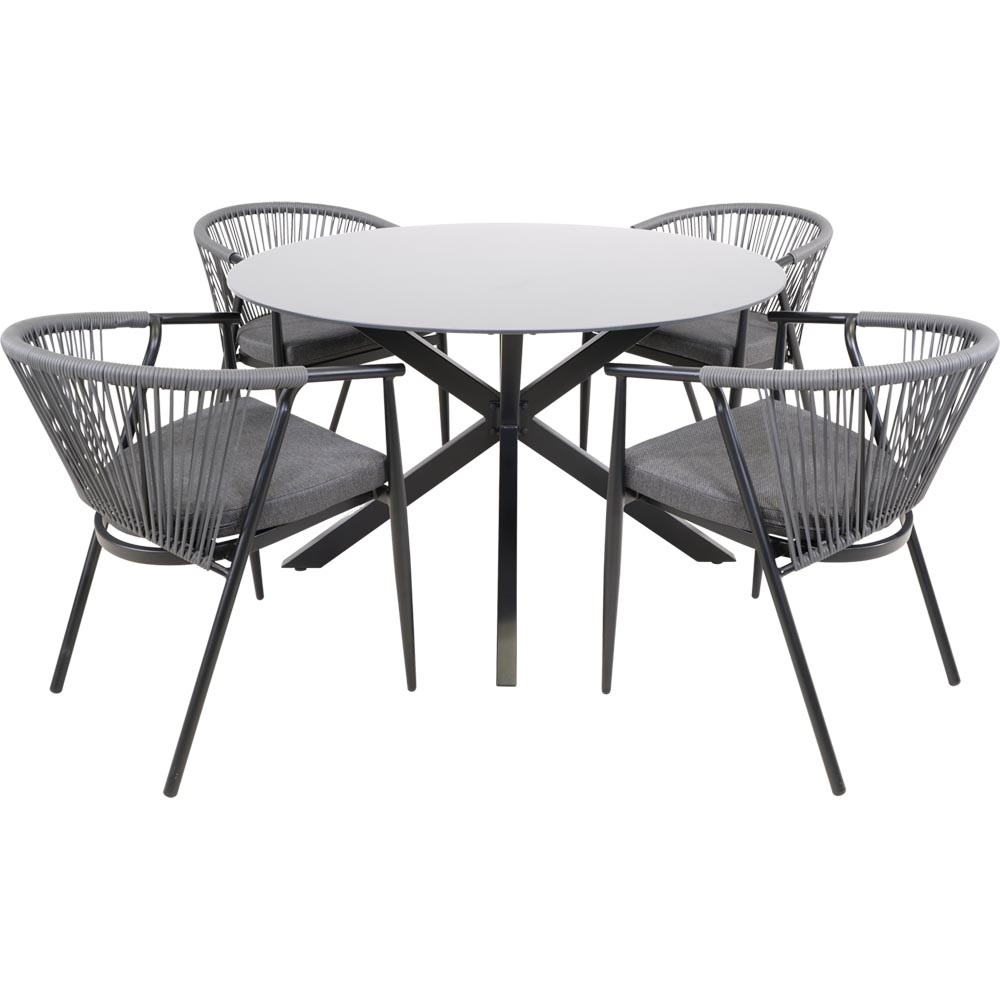 Lesli Living - Tuintafel Crest - Zwart - Ø120x73cm