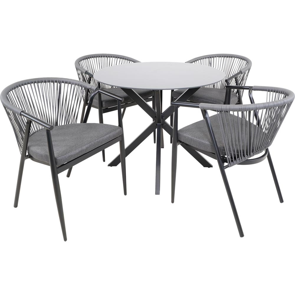 Lesli Living - Tuintafel Crest - Zwart - Ø120x73cm