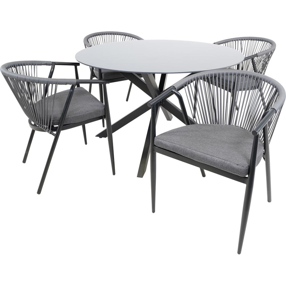 Lesli Living - Tuintafel Crest - Zwart - Ø120x73cm