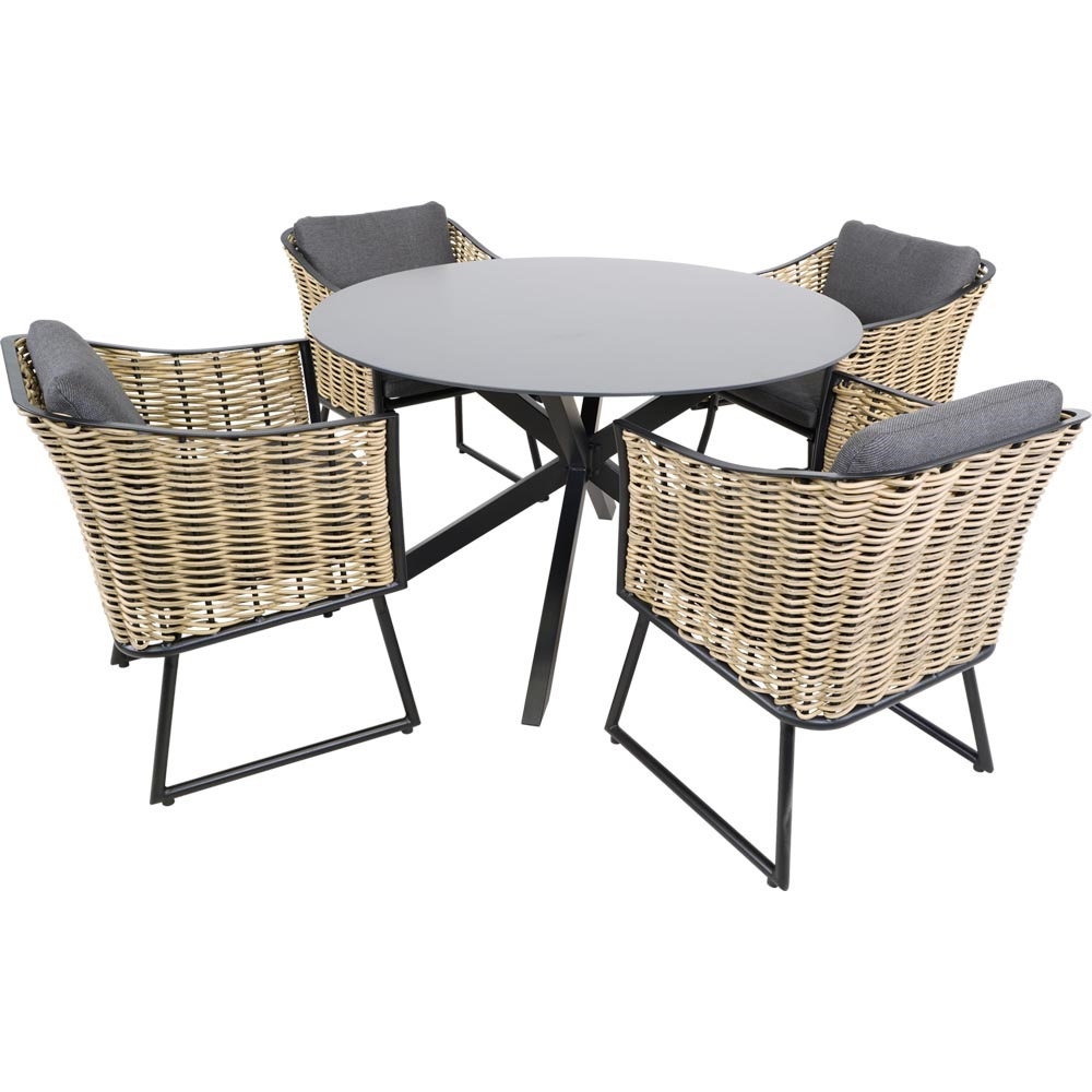 Lesli Living - Tuintafel Crest - Zwart - Ø120x73cm