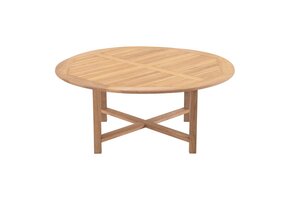 Lesli Living - Tuintafel teak - Zwart - Ø120x75cm